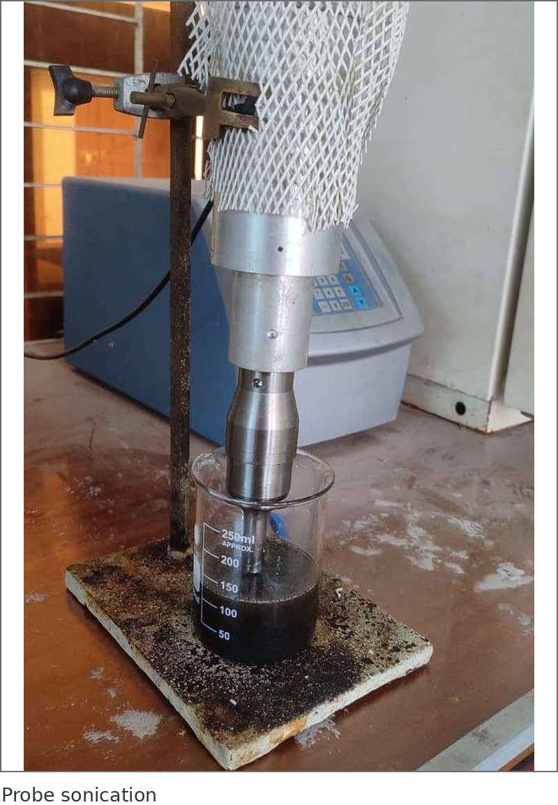 Probe-sonication setup for dispersing filler in epoxy
